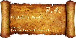 Pribék Anett névjegykártya